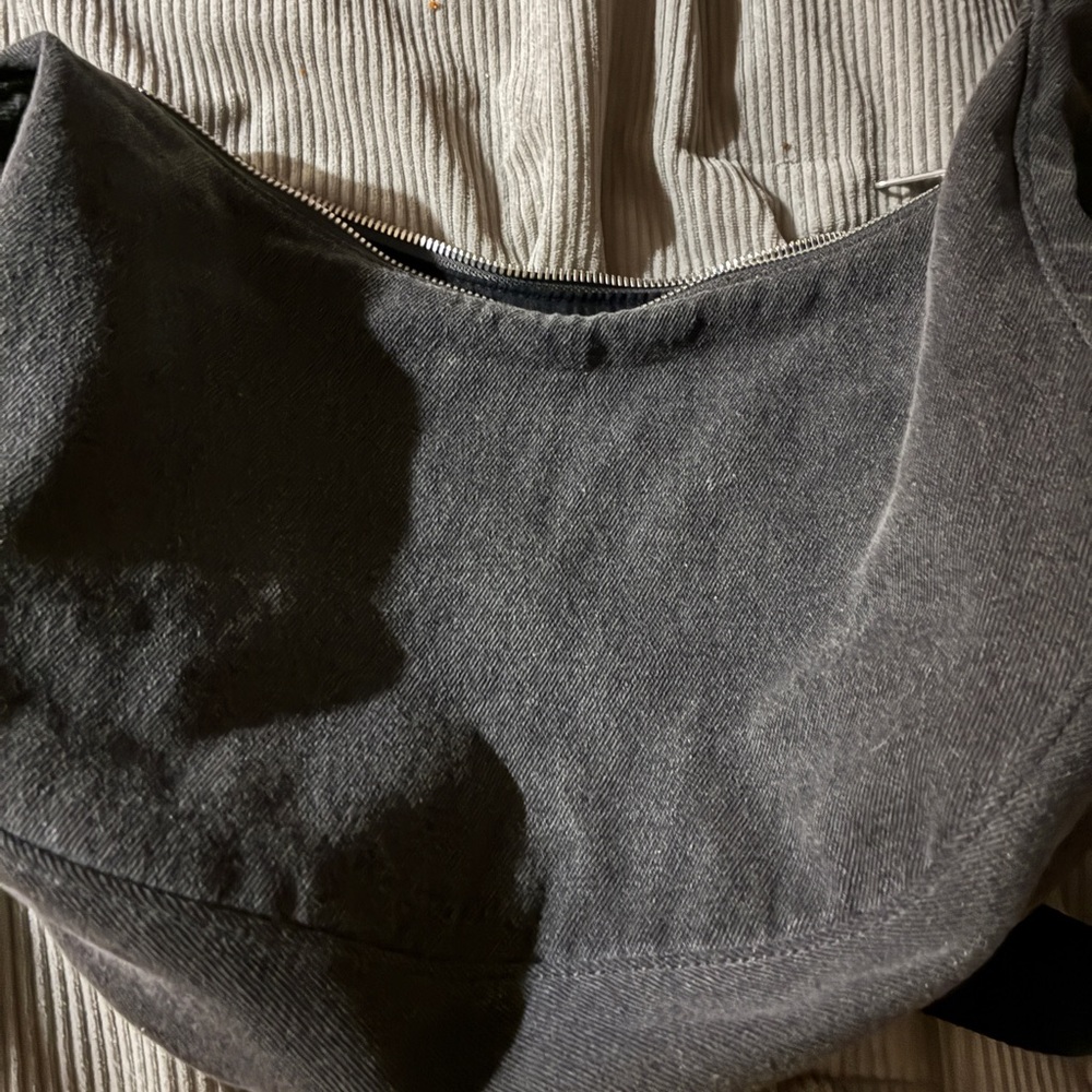 BAGGU Denim Medium Crescent Bag